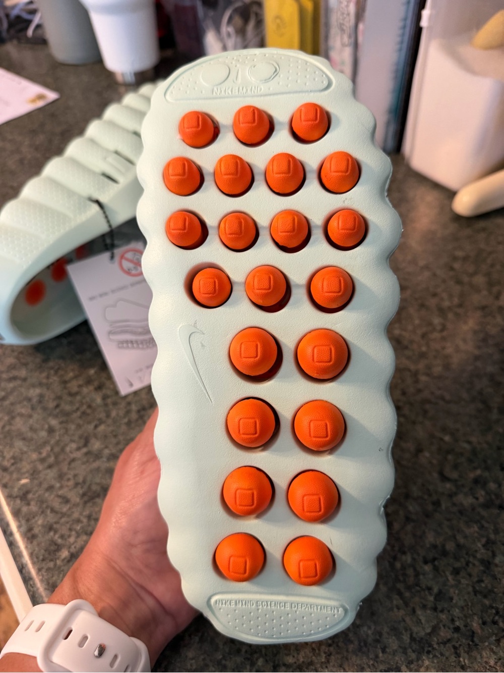 Nike Mind Slides in Barely Green - Picture 7 of 16